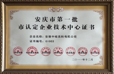 安慶市第一批市認定企業技術中心證書.jpg